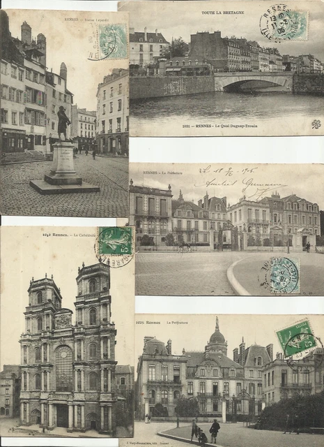 LOT DE 139 Cartes Postales Anciennes Et 4 Cpsm De Rennes (35) (N°3
