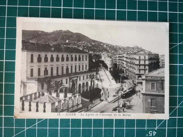 HH407 CPA Tbe Photo Circa 1936 Algeria Algiers - High School Avenue Of La Marne