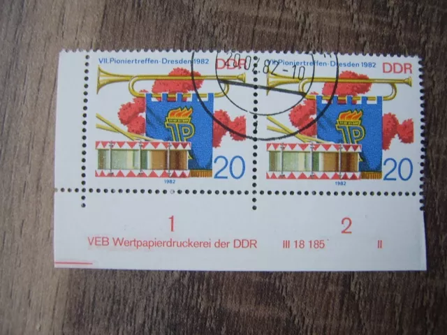 DDR; Mi.-Nr. 2725 FN II, mit Druckvermerk, gestempelt