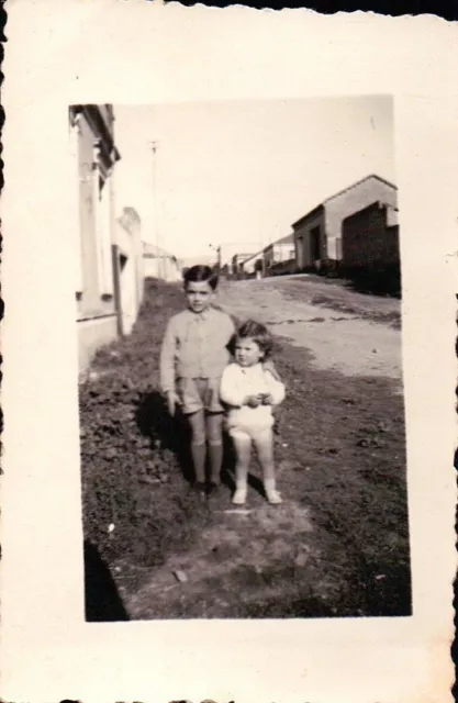 Foto Anni '40 - Coppia Di Bambini A Palmi Reggio Calabria  C9-1522