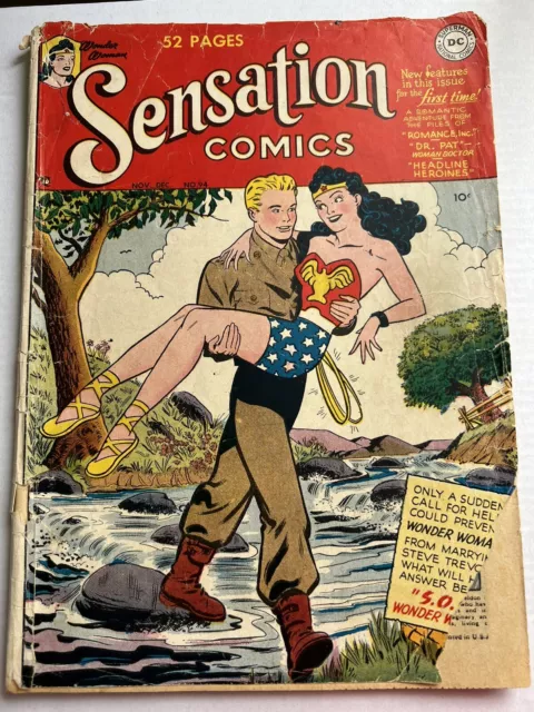 Sensation Comics #94- 1949 Golden Age Dc-Wonder Woman, 1St All-Girl Issue-Scarce