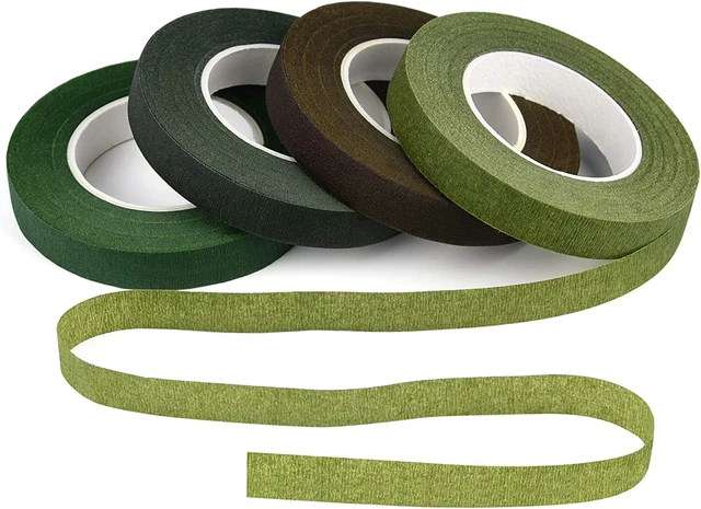 Cintas florales de 1/2" de ancho de 4 rollos para envolver tallo de ramo y artesanías florales, Weddi