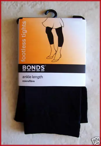 BONDS FOOTLESS TIGHTS Black Ankle Length 7 - 10 yrs NEW