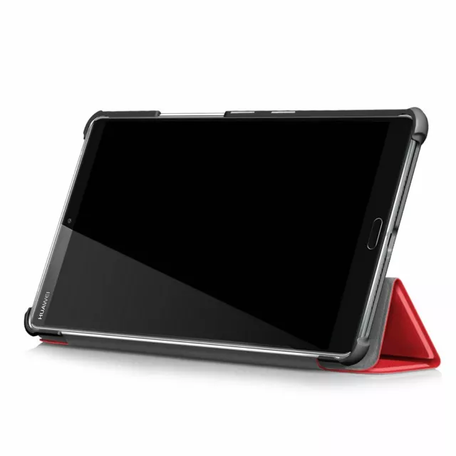 Coque Smart Rouge Premium pour Huawei MediaPad M5 8.4 + Vitre de protection 3