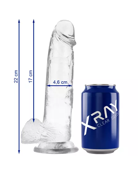 X Ray - Clear Dildo Realista Transparente 22 Cm X 4.6 Cm