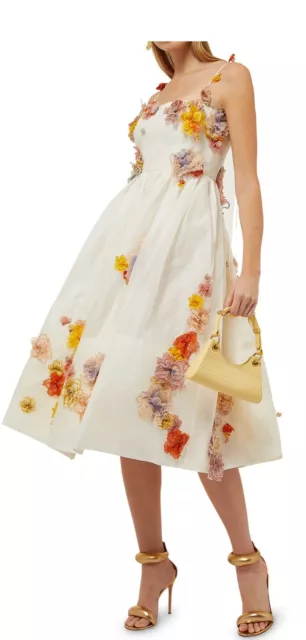 ZIMMERMANN Postcard floral-embroidered midi dress