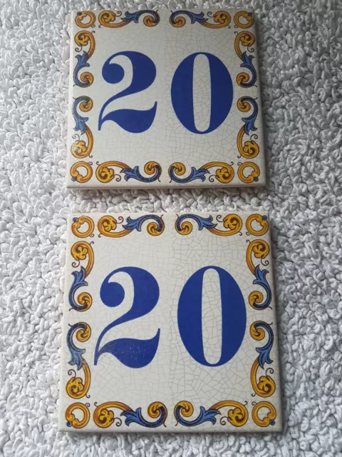 Vintage Ceramic Tiles House Number 20 2