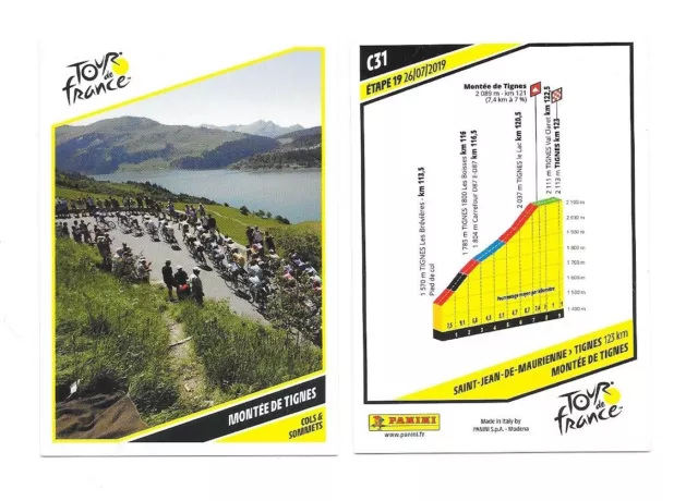 Carte Panini - Tour de France 2019 - Montée de Tignes - N°C31