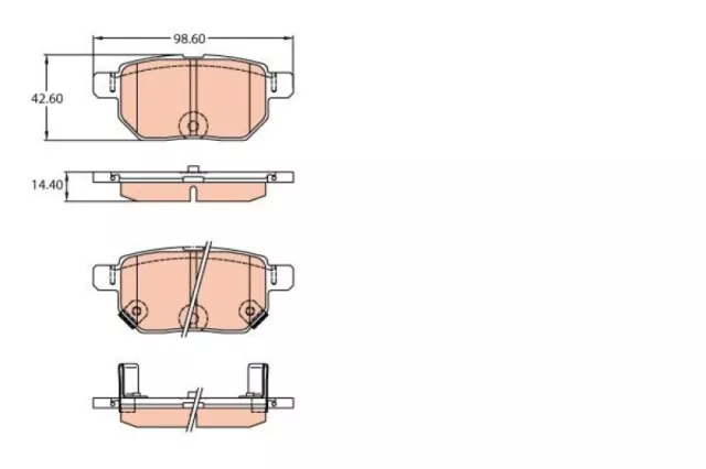 TRW Bremsbeläge Bremsbelagsatz Bremsklötze COTEC Hinten GDB3454