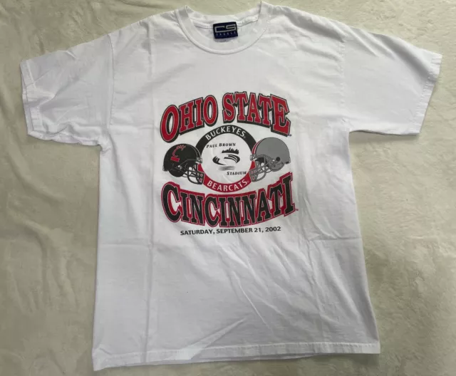 VTG Ohio State Buckeyes vs Cincinnati Bearcats Sept 21, 2002 Tshirt White Mens L