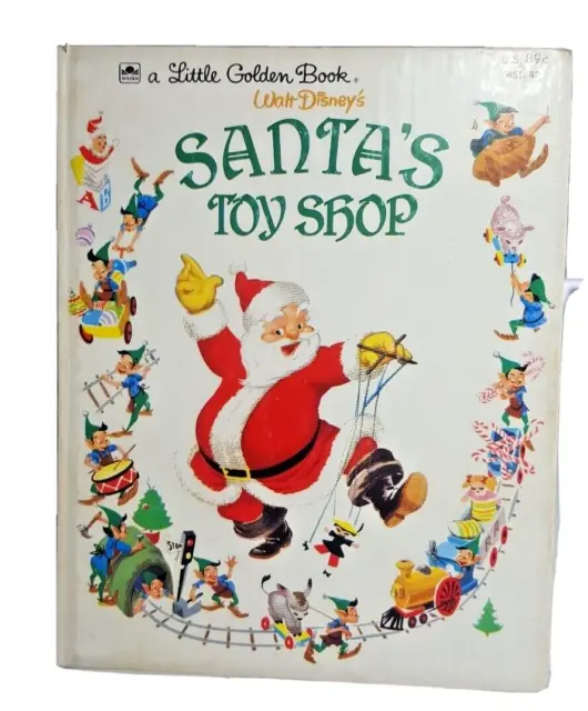 Vintage Walt Disney's Santa's Toy Shop Little Golden Book Good Condition