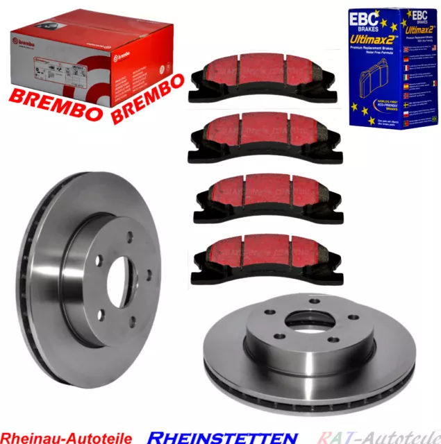 2x BREMBO Scheiben+EBC BLACK Bremsbelägesatz VA JEEP GRAND CHEROKEE II (WJ, WG)