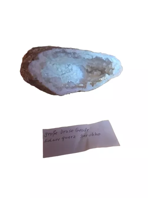 Große Druse Geode Schneequarz Marokko
