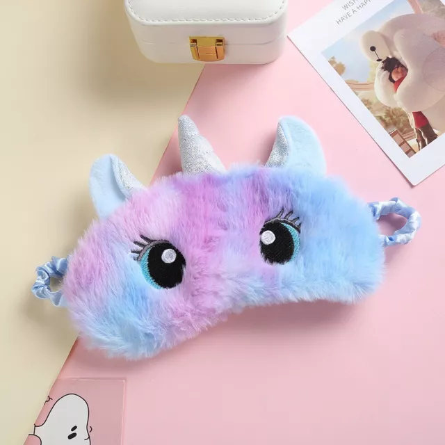Einhorn Plüsch Schlafmaske Regenbogen Schlafbrille Augenmaske super flauschig