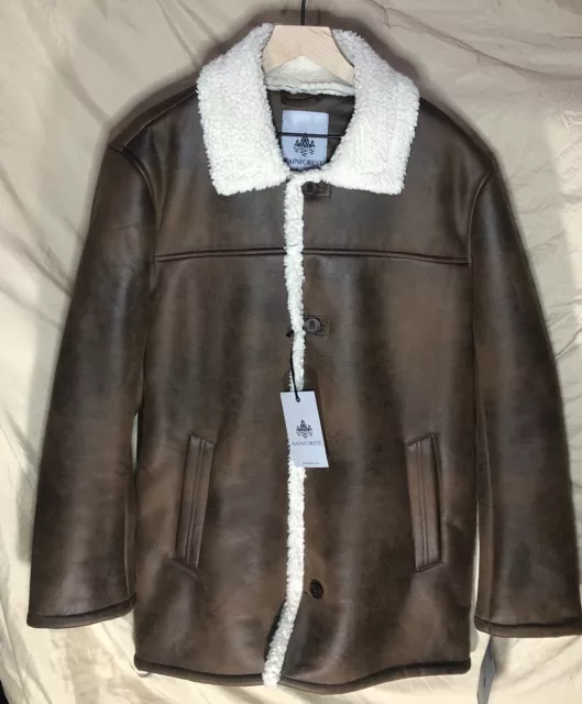 RAINFOREST FAUX LEATHER Shearling Lined Jacket Mens Large $90.00 - PicClick