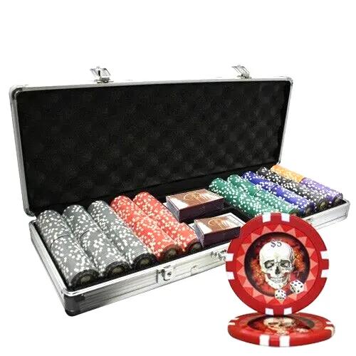 Mrc Poker 500Pcs 13.5G Skull Poker Chips Set With Alum Case