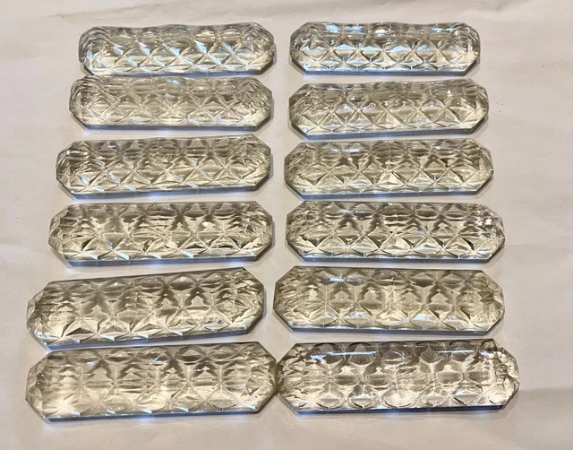 Lot De 11 Porte-couteaux En Verre Transparent – 9 Cm – Vintage (occasion)