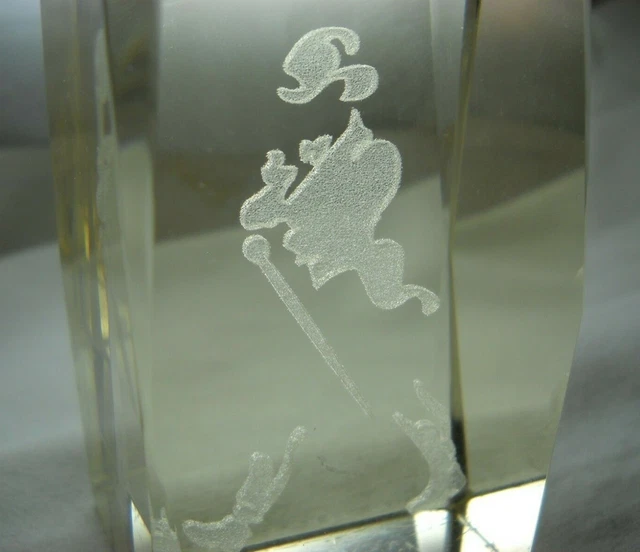 Johnnie Walker Promotional Solid Glass Paperweight with Laser Etched Logo #1