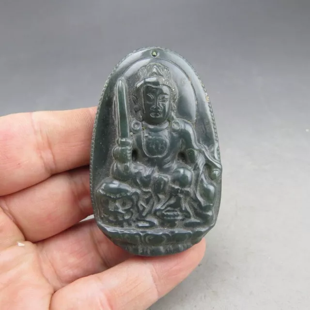 Chinese, jade, hetian jade, noble collection, guanyin bodhisattva, pendant K637