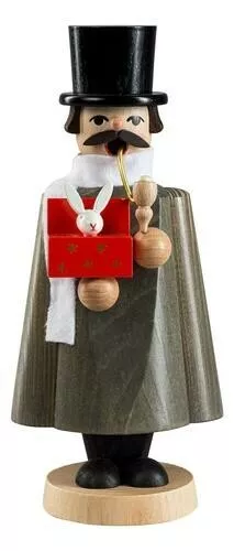 Handcrafted Wood Magician Performer with Rabbit German Incense Smoker
