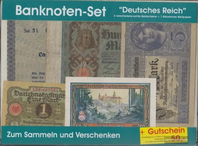 alemán Imperio billetes-4 diferentes Geldscheine + 1 Histórico Valores