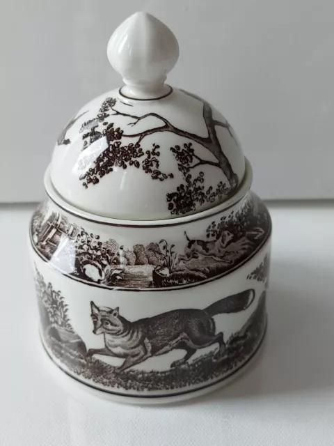 Villeroy And Boch Anjou Hunting Pattern Lidded Sugar Canister Bowl