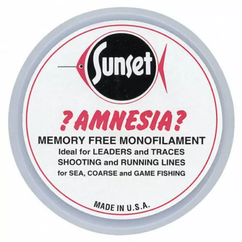 Amnesia Sunset Clear Memory Free Monofilament Angeln Hakenkreuz Leine 100 Yards NEU