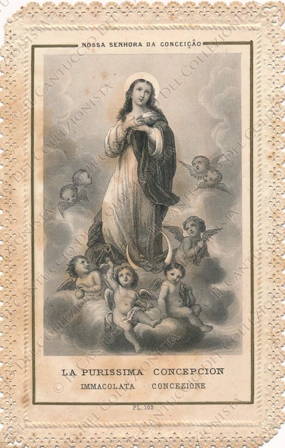 Santino La Purissima Concepcion Immacolata Concezione Madonna incisione Lamarche
