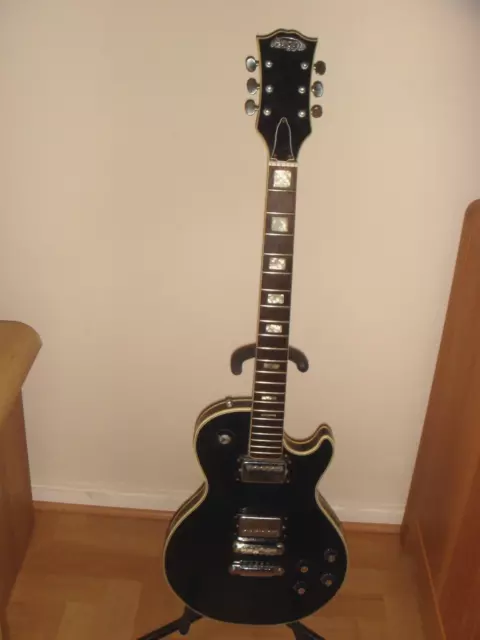 Avon Rose Morris Black Les Paul Electric Guitar Made in Japan