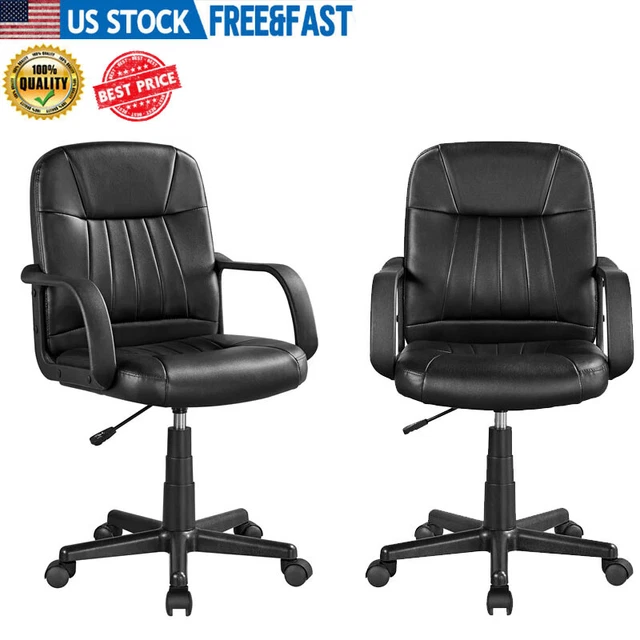 FAUX LEATHER COMPUTER Gaming Desk Office Chair Ergonomic Swivel Mid