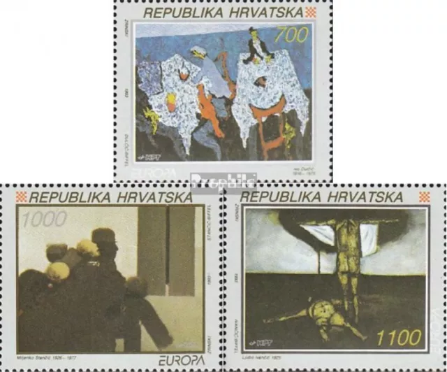 Croatia 240-242 mint never hinged mnh 1993 Contemporary Art