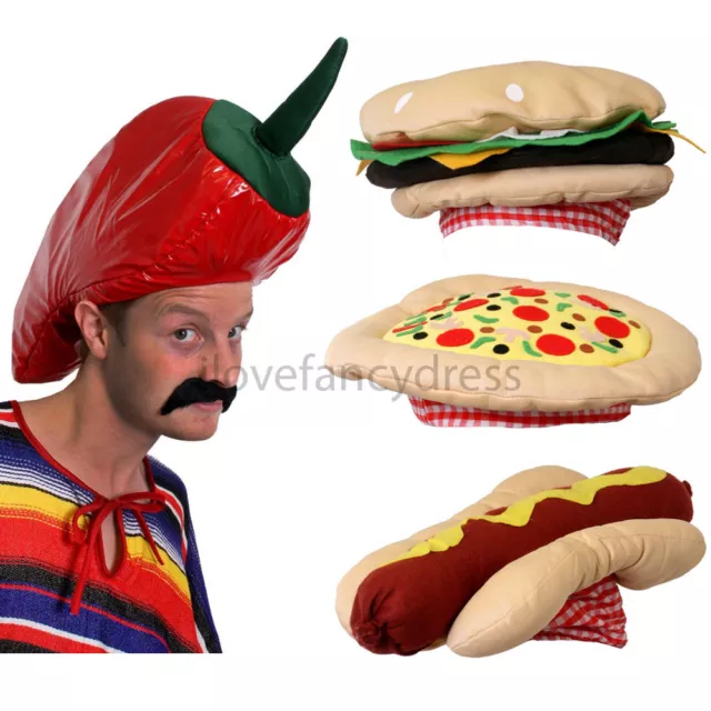 Nuovo Cappello Da Fast Food Festa Peperoncino Hot Dog Pizza Divertente Chef Abito