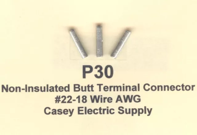 100 Non Insulated BUTT Terminal Connector Uninsulated #22-18 Wire Gauge MOLEX