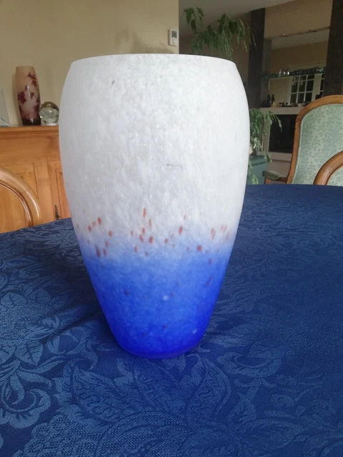 Vase Aiguière En Verre Soufflé Main Signé Stephen Fellerman - Multicolore, Occasion