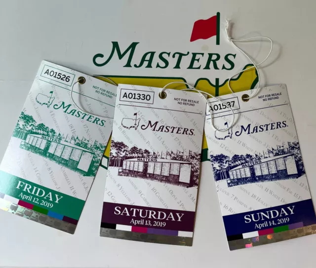 2019 Masters Badges (3)... TIGER WOODS 5th WIN!! (Friday, Saturday and Sunday!!)