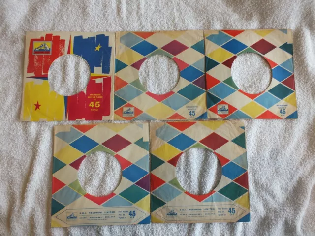 Five Original Uk Hmv Company Sleeves -  Late 50'S Early 60'S  - Elvis Presley