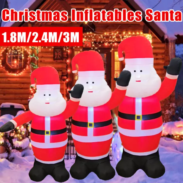 3M Large Inflatable Santa Claus Christmas LED Light Outdoor Yard Xmas Decoration