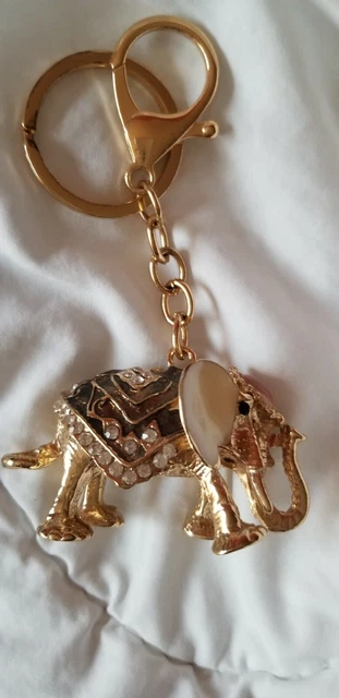 Elephant Rhinestone Bling Key Chain charm
