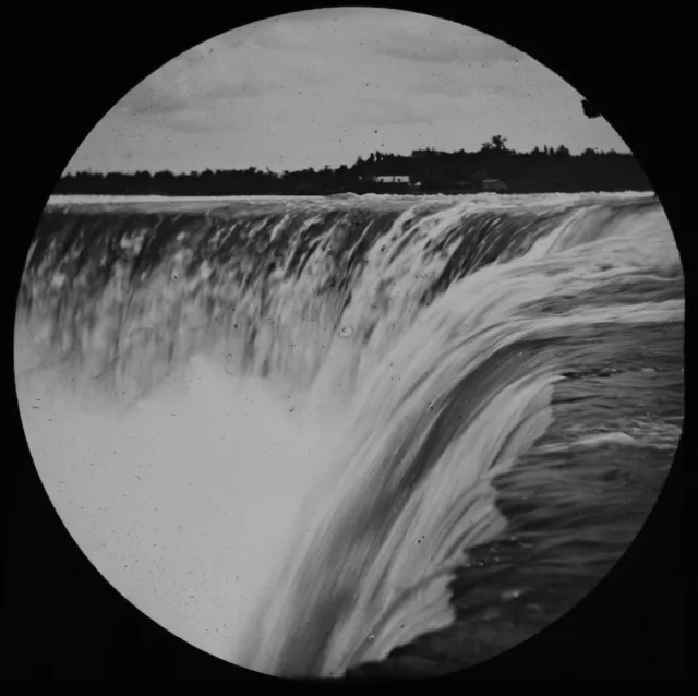 ANTIQUE Magic Lantern Slide TERRAPIN TOWER AND FALLS NIAGARA C1890 OLD PHOTO USA