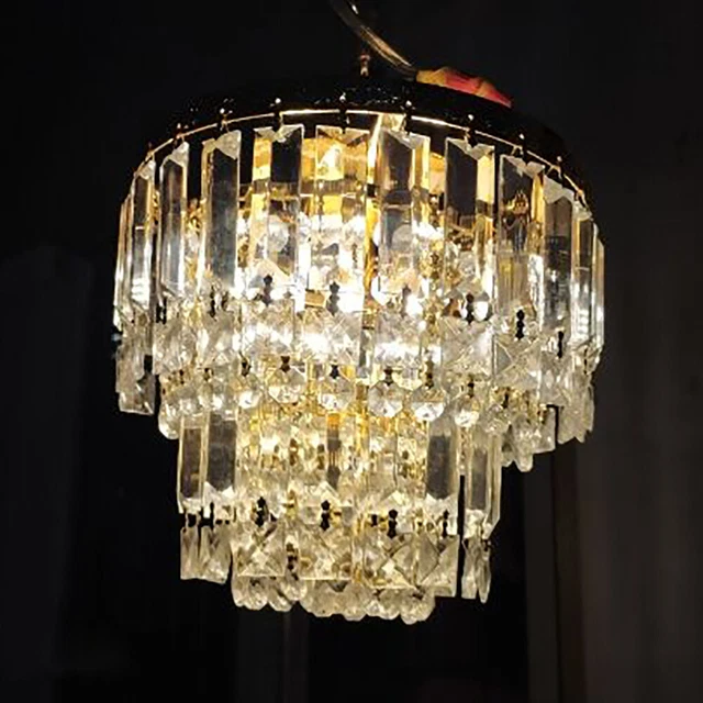 Modern Luxury Crystal Chandelier LED Rain Drop Ceiling Light Pendant Lamp 110V