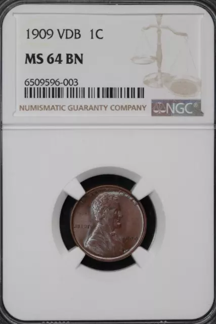 1909 VDB Lincoln Wheat Cent NGC MS64BN Toned *DoubleJCoins* JL1000-77