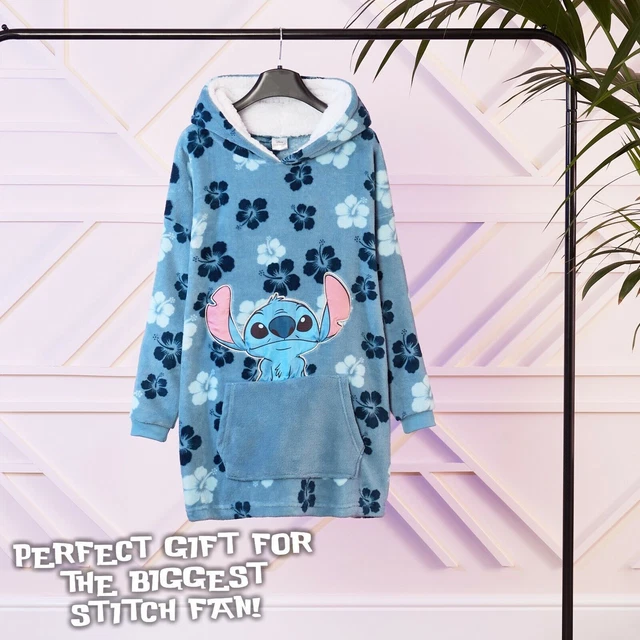 STITCH FLOWERS DISNEY Hoodie for Kids, Fleece Oversized Hoodie Blanket
