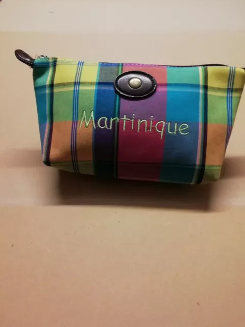 pochette ziper Martinique en coton brodé