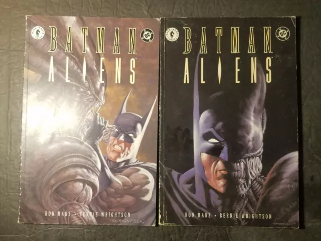 Batman Aliens 1997 Trade Paperback Graphic Novel Set 1 2 Lot Wrightson art