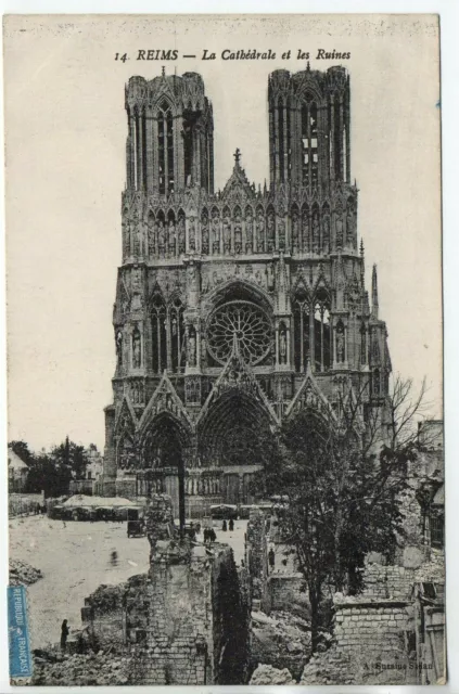 REIMS - Marne - CPA 51 - the Cathedral and the Ruins