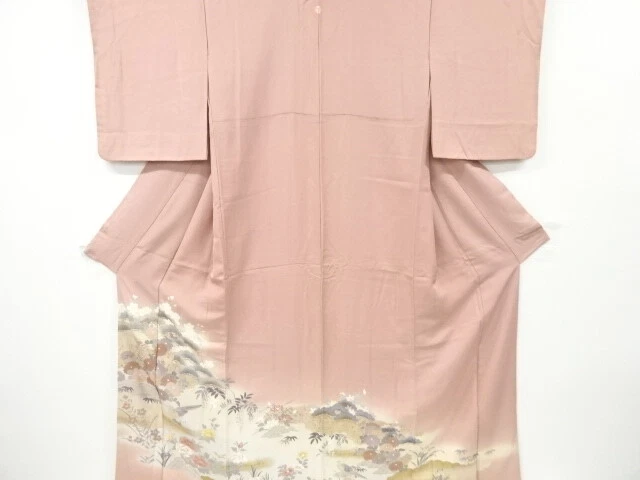 6535338: Japanese Kimono / Vintage Iro-Tomesode / Embroidery / Flower & Bird