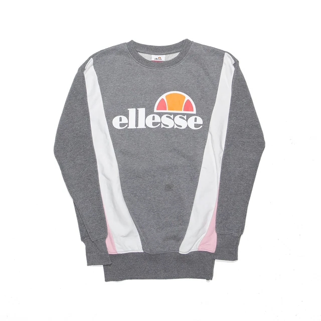 Felpa Ellesse Donna Sport Grigia Colourblock Collo Crew XS