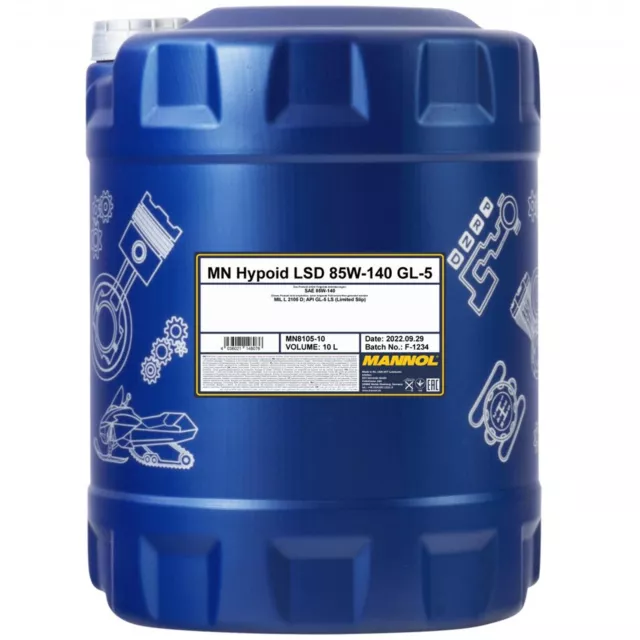 10 Liter 85W-140 Mannol Getriebeöl Hypoid Lsd Schaltgetriebeöl Api Gl-5 Ls Öl