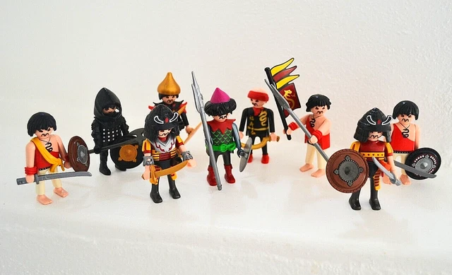Lot De 3 Soldats Chevaliers à Peindre W. Germany - Échelle 1/32 - Occasion Pour Collection Ou Jeu
