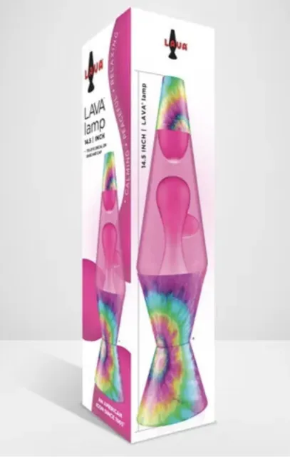 Lava® Lamp 14.5" Tie Dye Pink Spiral - Pink Wax/Pink Liquid/Tie Dye Base & Cap [